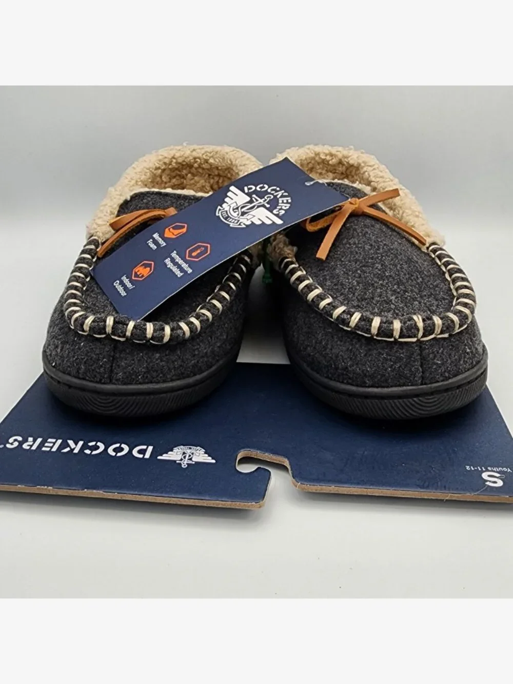 Dockers Moccasin Memory Foam Slippers | Kid's S (11-12) NWT